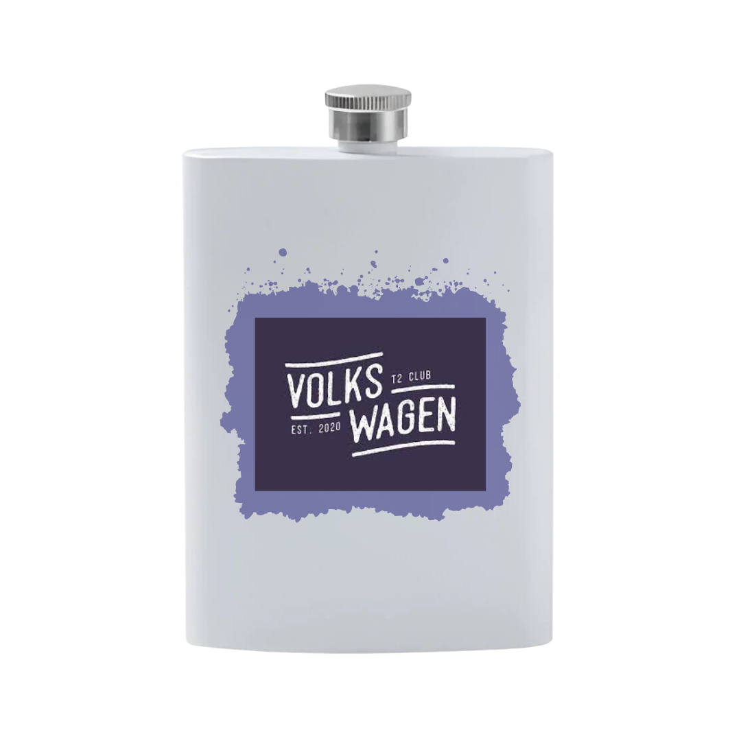 Custom Hip Flask Stainless Steel  8oz WHITE