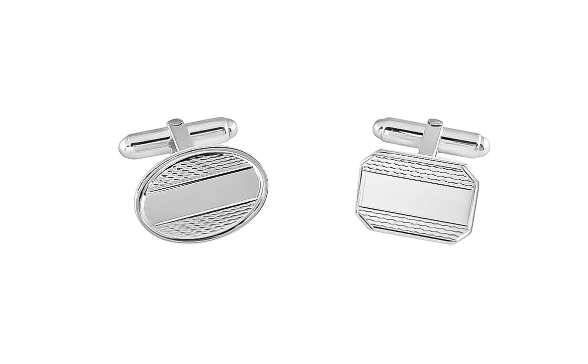 Pattern L56 Engine Turned Sections Cufflinks