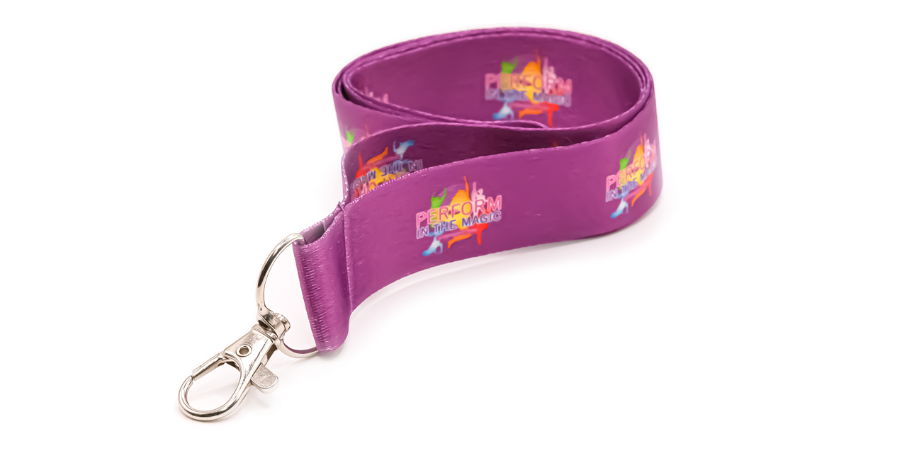 20mm Purple Colour Print Logo Lanyard