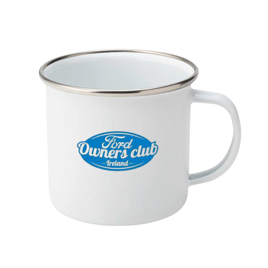 12oz White Ceramic Enamel Cups