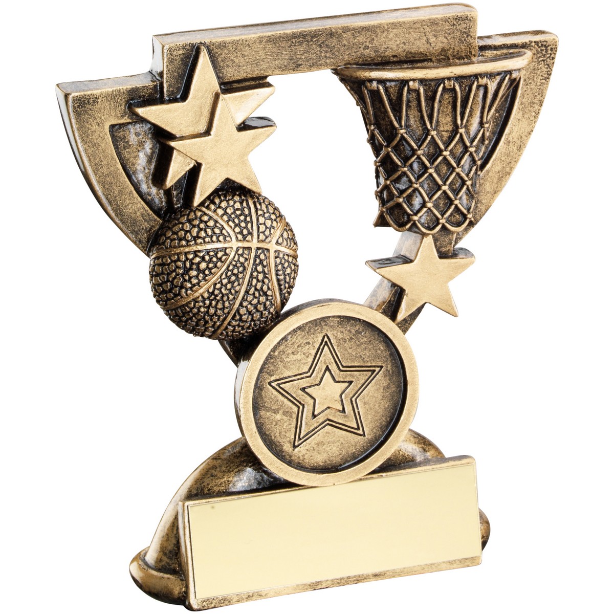 BRZ/GOLD BASKETBALL MINI CUP WITH PLATE