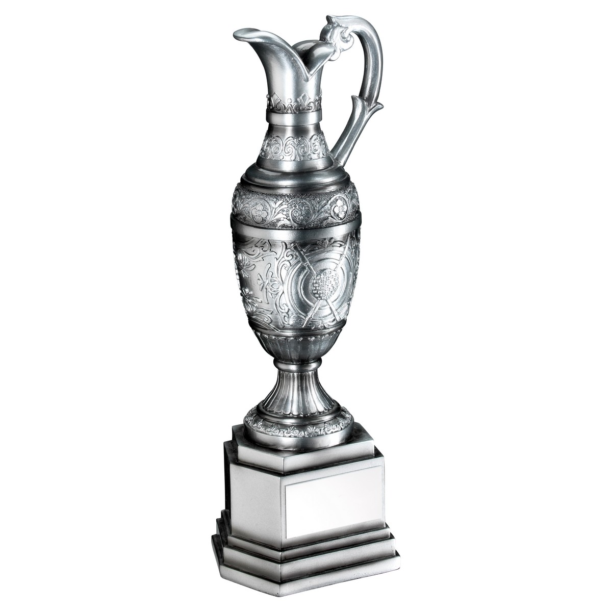 PAINTED SILVER GOLF 'CLARET JUG' TROPHY