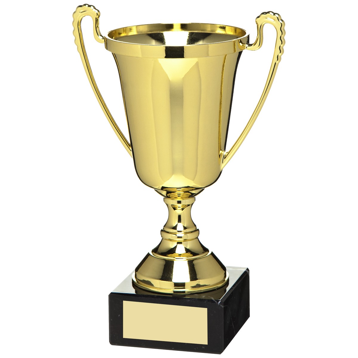 GOLD PLASTIC CUP TROPHY WITH PLATE
