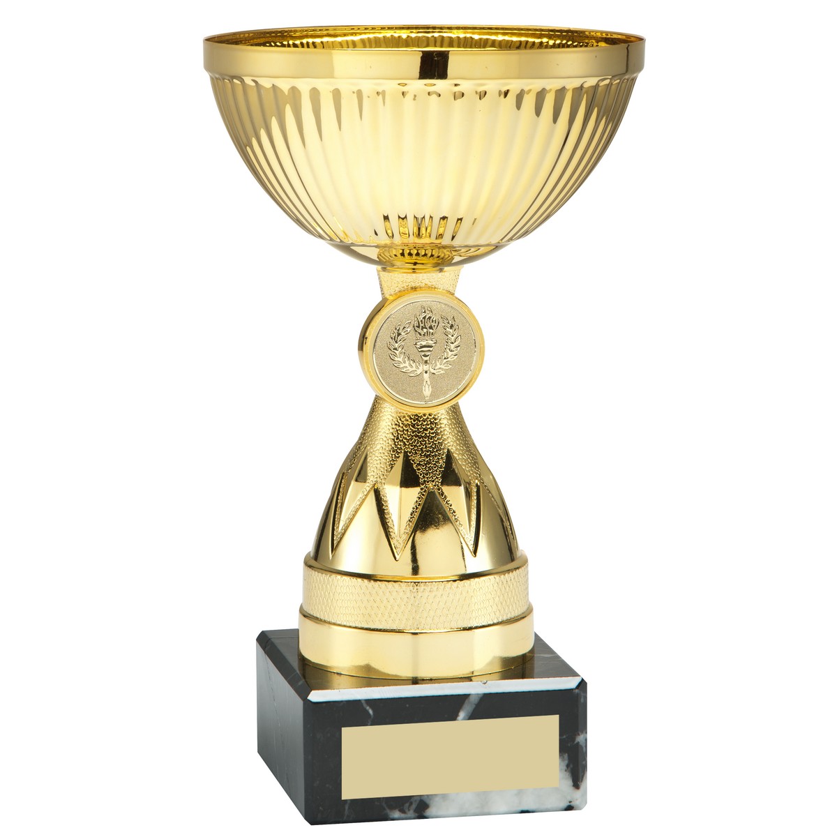 GOLD MINI DIAMOND STEM TROPHY WITH PLATE (1in CENTRE)