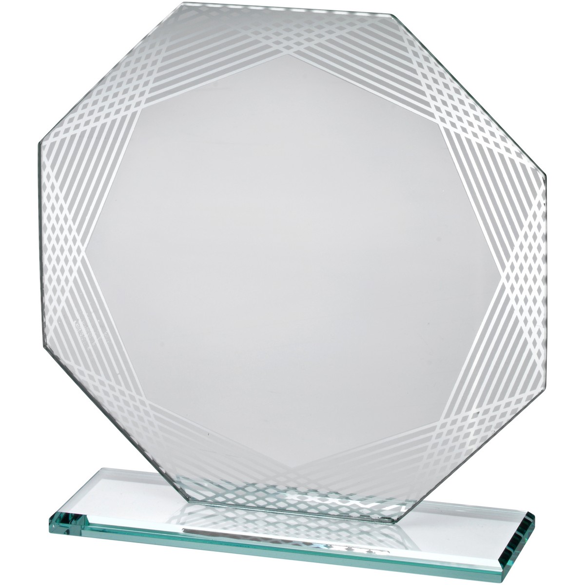 JADE GLASS OCTAGON WITH SILVER LINED EDGES