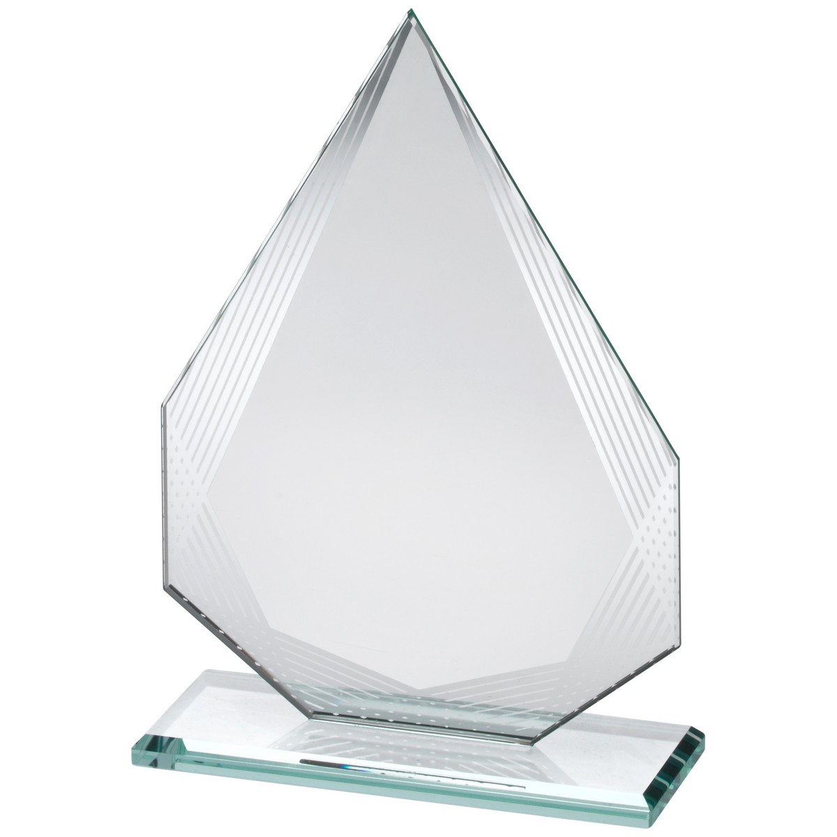 JADE GLASS DIAMOND WITH SILVER LINED EDGES