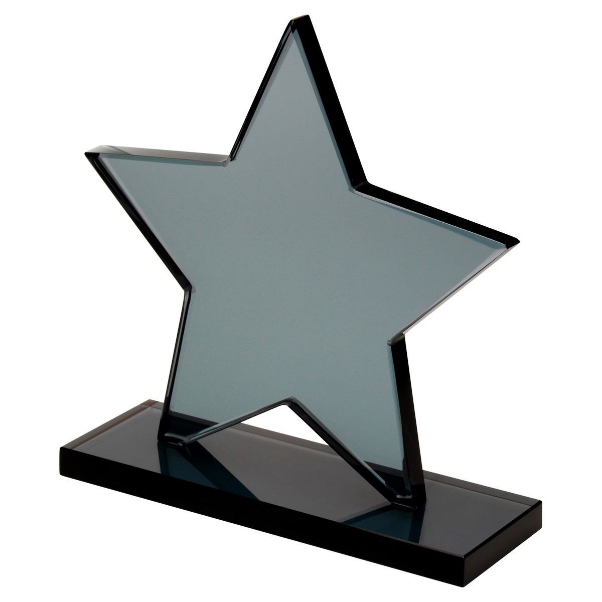 SMOKED BLACK GLASS STAR PLAQUE (10MM THICK)