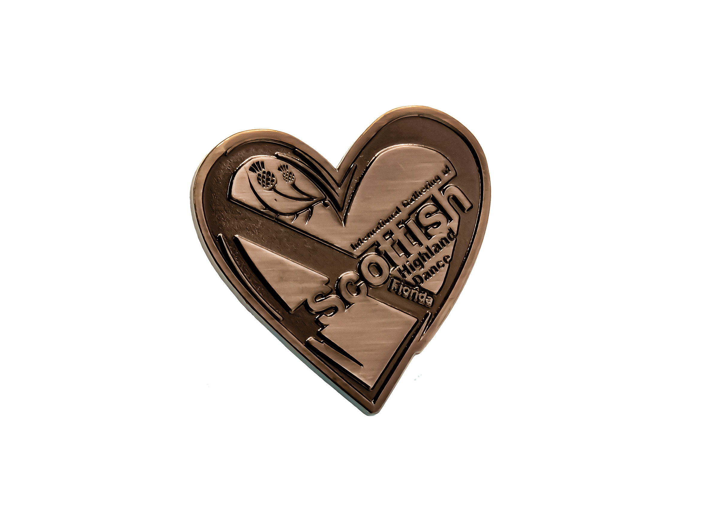 Plain Heart Bronze Pin Badge