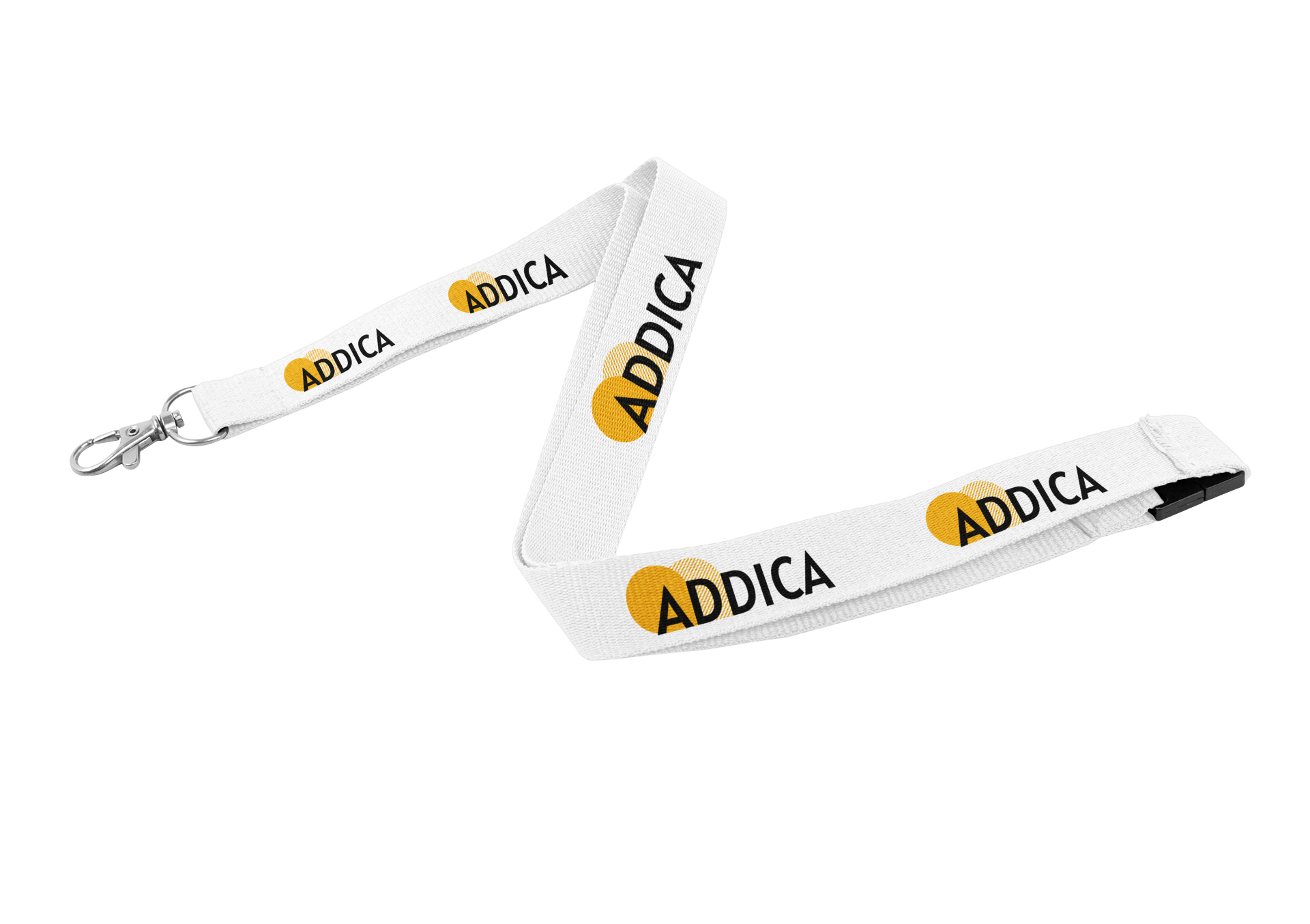 Addica 15mm White Logo Lanyard