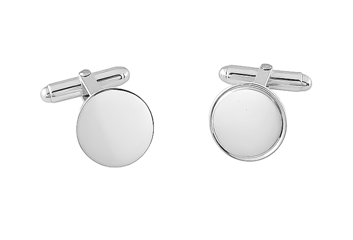 Round Cufflinks with Swivel Back Fitting.