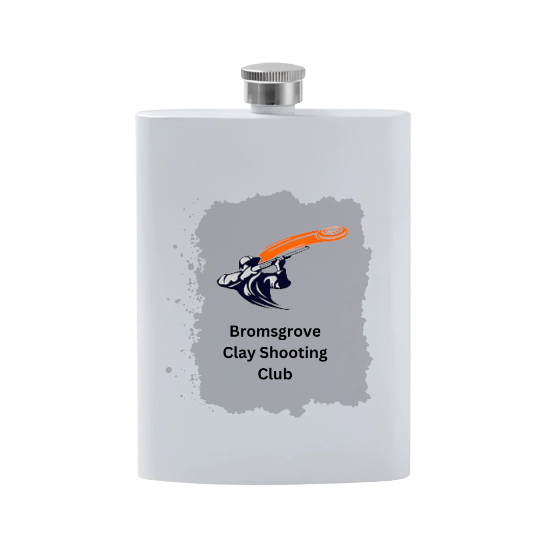 Custom Hip Flask Stainless Steel  8oz WHITE